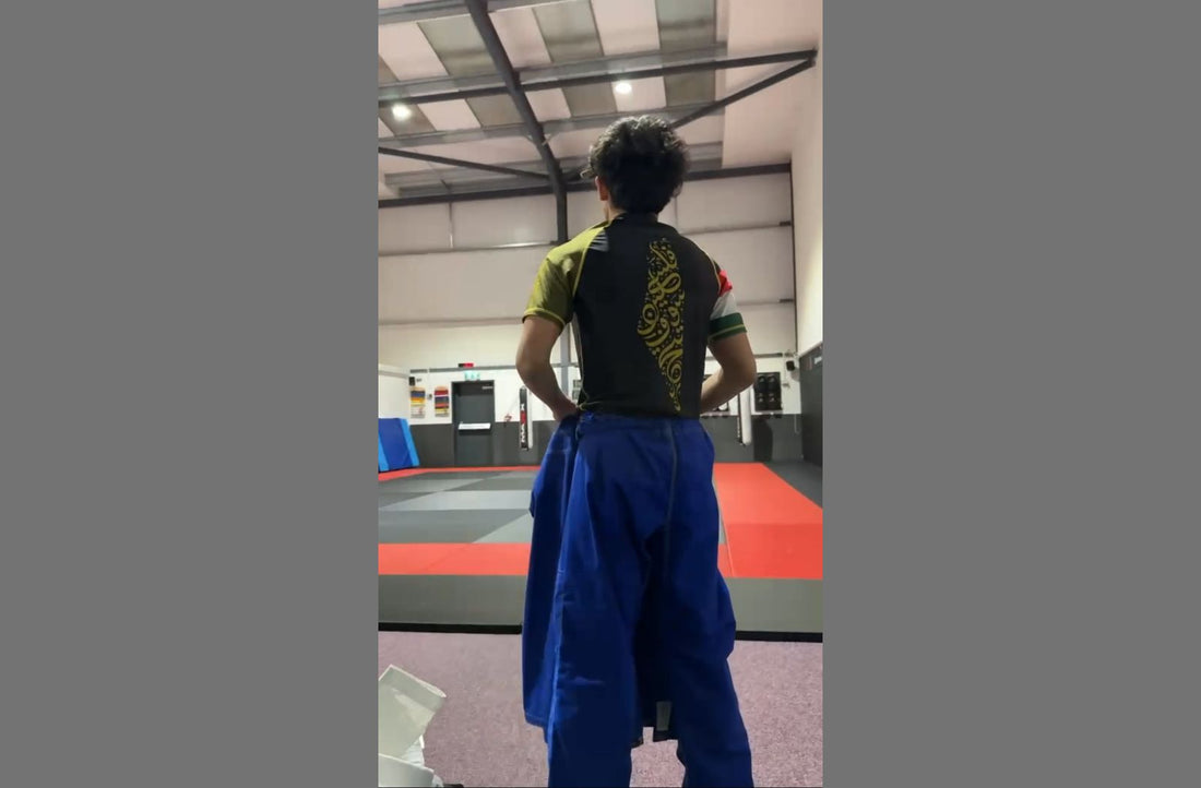 Athlete wearing Palestine Rashguard