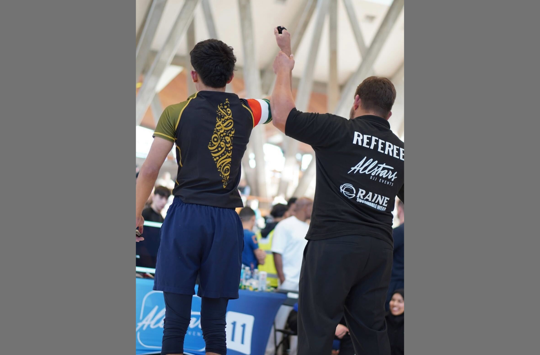 Muslim athlete training in Palestine Sunna Fightwear gear for Brazilian Jiu-Jitsu and mixed martial arts