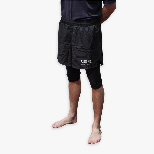 Sunna Fightwear Black Range Awrah Hybrid Training Shorts – Adults Modest MMA & Grappling Shorts