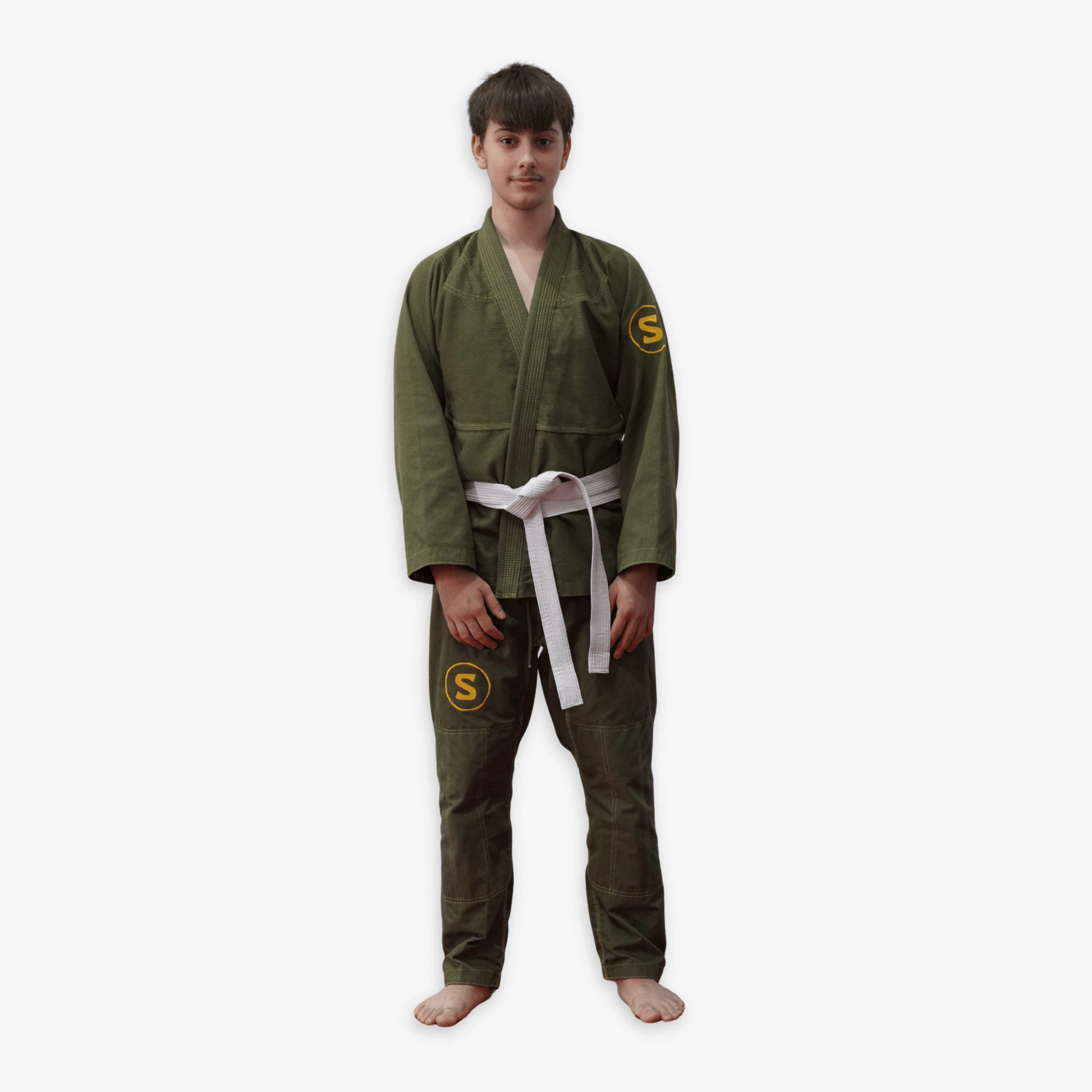 Premium khaki gi front view - Sunna Fightwear BJJ kimono for Brazilian Jiu-Jitsu training competition IBJJF approved
