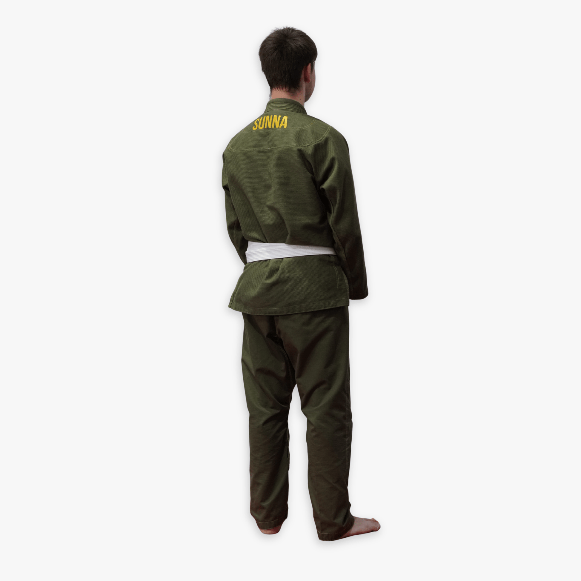 BJJ gi back design khaki - Sunna Fightwear Brazilian Jiu-Jitsu uniform with pearl weave jacket for grappling