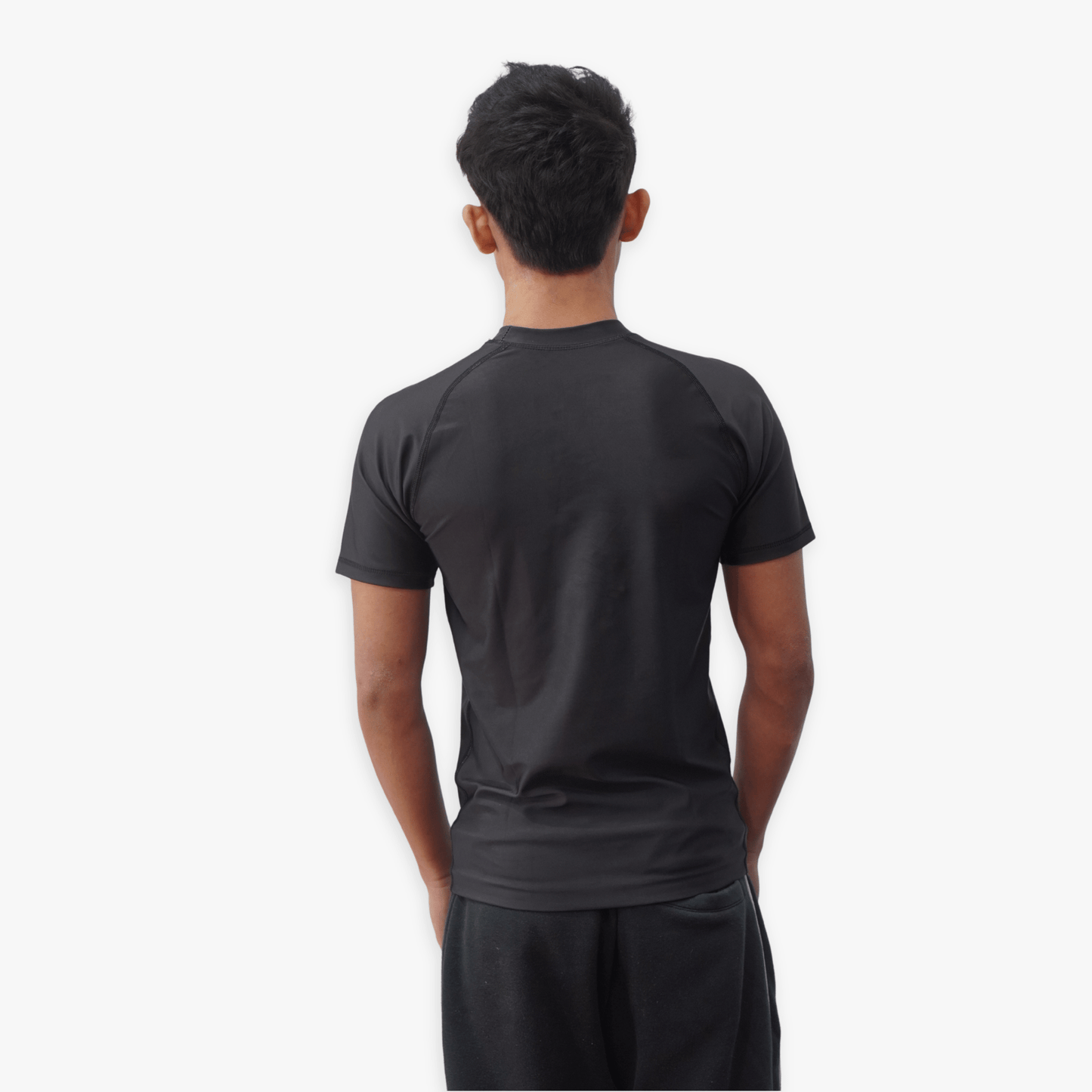 Essential Series rashguard back view - Sunna Fightwear premium no-gi compression shirt for MMA and grappling
