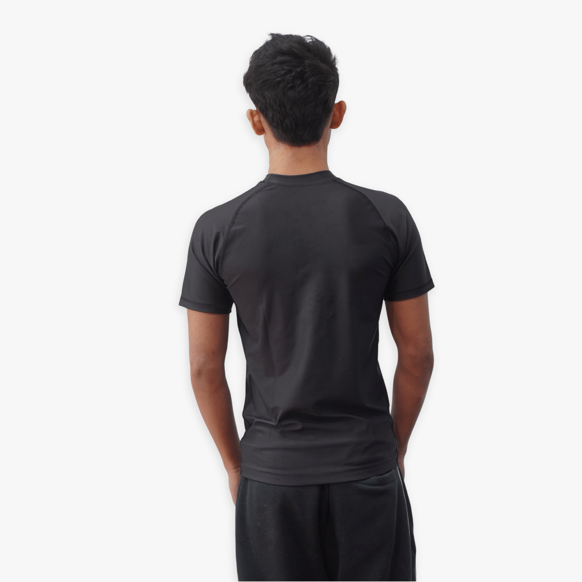 Essential Series rashguard back view - Sunna Fightwear premium no-gi compression shirt for MMA and grappling
