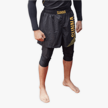 Sunna Fightwear Awrah shorts side view - modest no-gi fight shorts for Muslim grapplers and MMA athletes