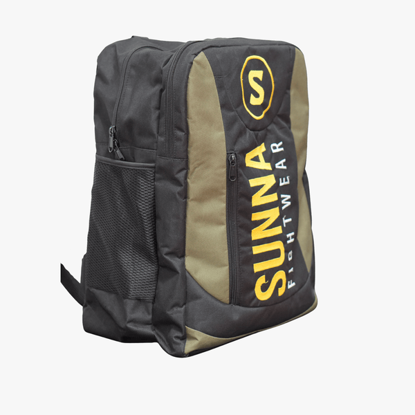 Sunna Fightwear sports backpack side view - water-resistant training bag for Brazilian Jiu-Jitsu grappling gear storage
