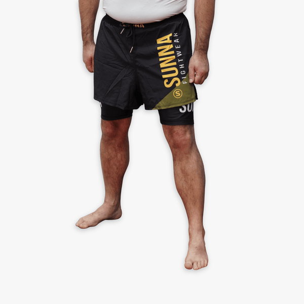 Sunna Fightwear hybrid training shorts for MMA BJJ - no-gi performance fight shorts for adults and kids grappling