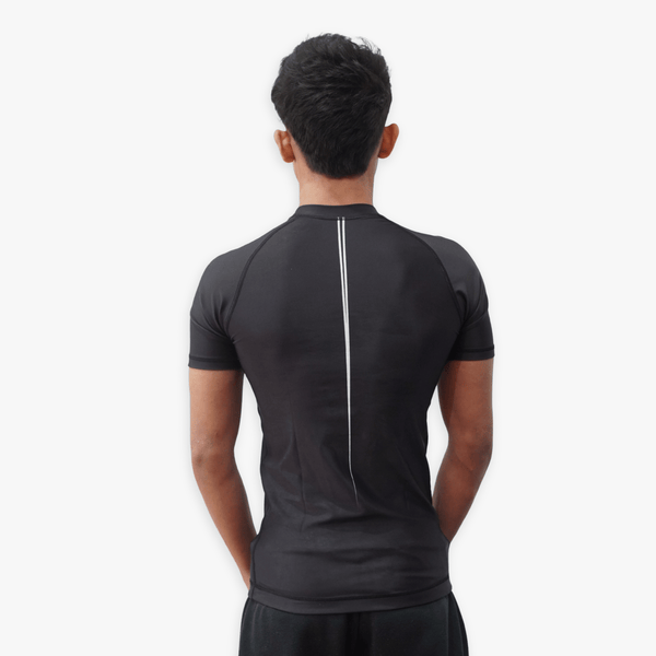 Line Series rashguard back view - Sunna Fightwear premium no-gi compression shirt for Brazilian Jiu-Jitsu competition

